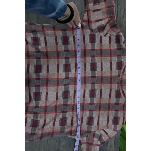 NWT NEW Ro & De Pink Plaid Cowl Neck Sweater Size Large Academia - Picture 12 of 12